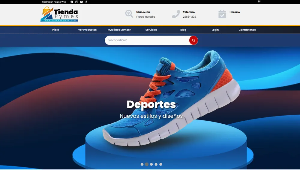Tienda en línea creada con TiendaPymes